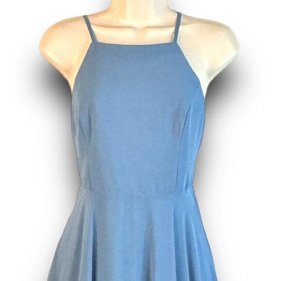 Lulus 'Mythical Kind of Love' Long Blue Maxi Dress Sleeveless Open Back Small - Picture 2 of 9